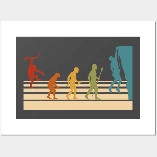 Rock Climbing Evolution Posters and Art